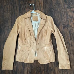 Vintage Tan genuine leather blazer (XS) Banana Republic